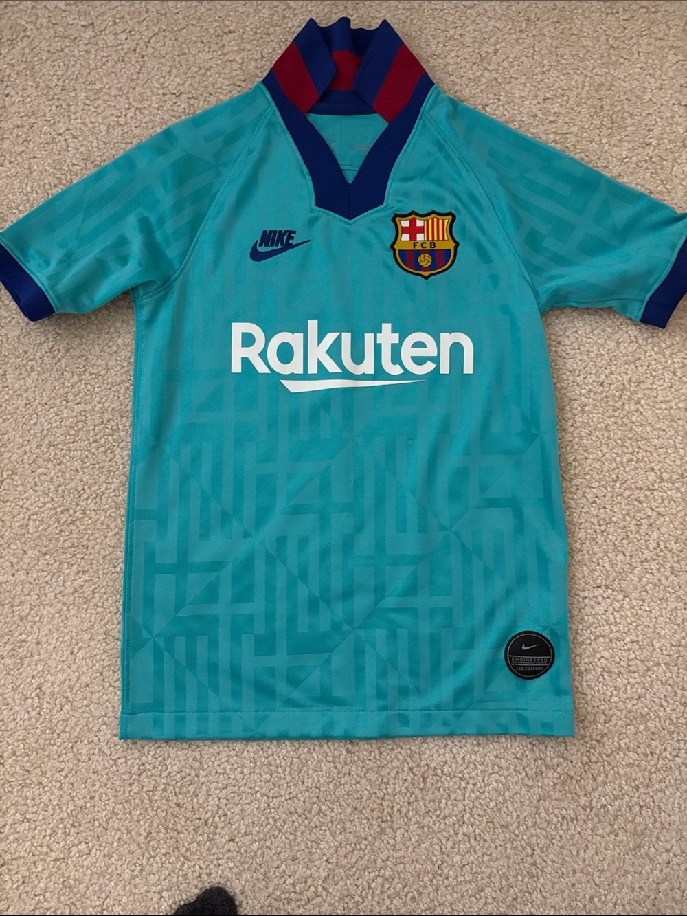 FC Barcelona Teal Soccer Jersey Kids